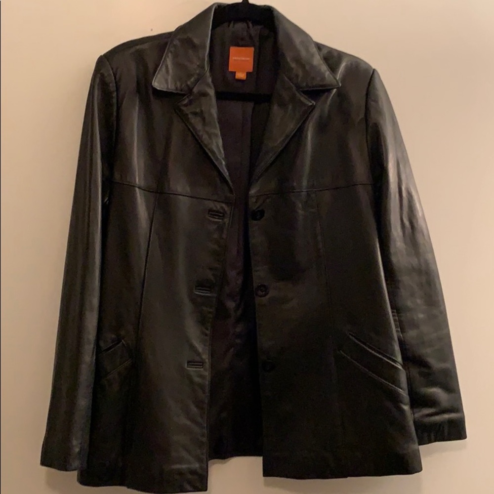 Black leather jacket